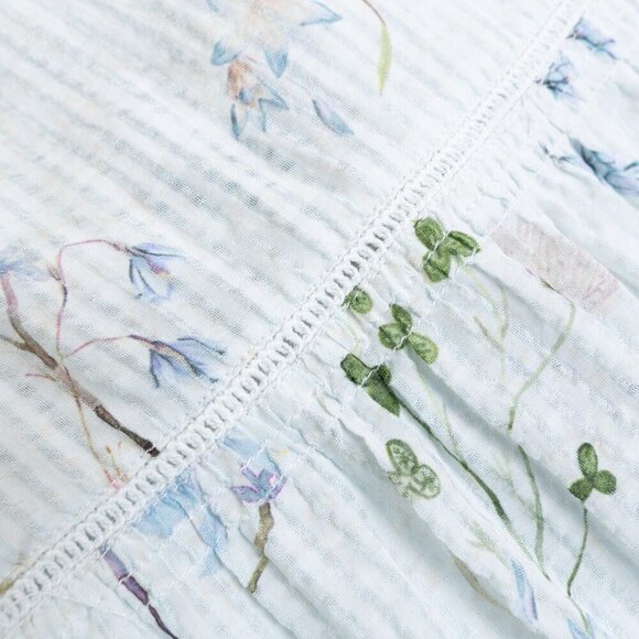 Scotch & Soda Floral Blouse Button Up Shirt Neck Scarf Short Sleeve - Picture 12 of 15